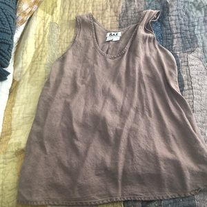 Brown linen flax tank top